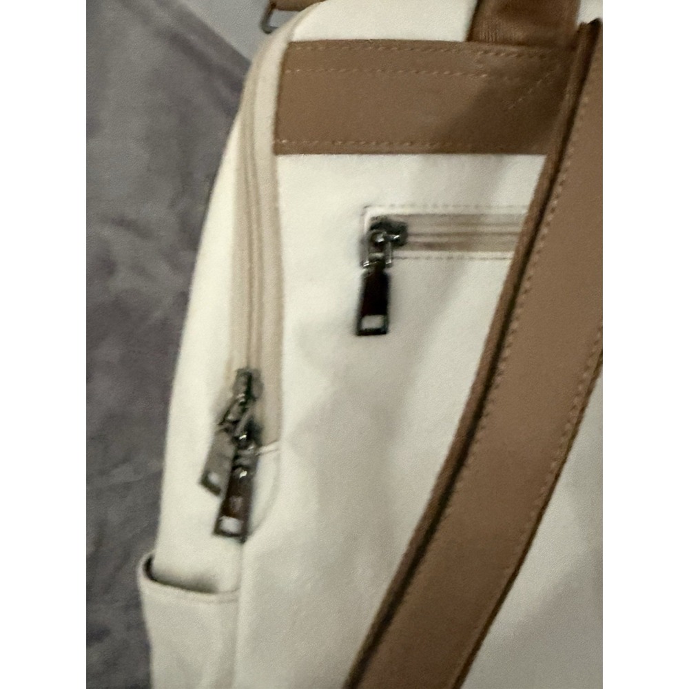 Fadeon Backpack Purse White Large Leather Laptop Bag Travel Carry On Outdoors - Picture 9 of 15